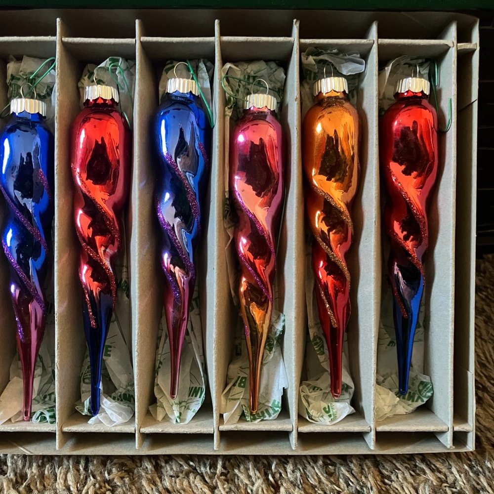 "Christopher Radko" Shiny Brite Collection Icicle 6-count Ornament Set - Picture 4 of 7